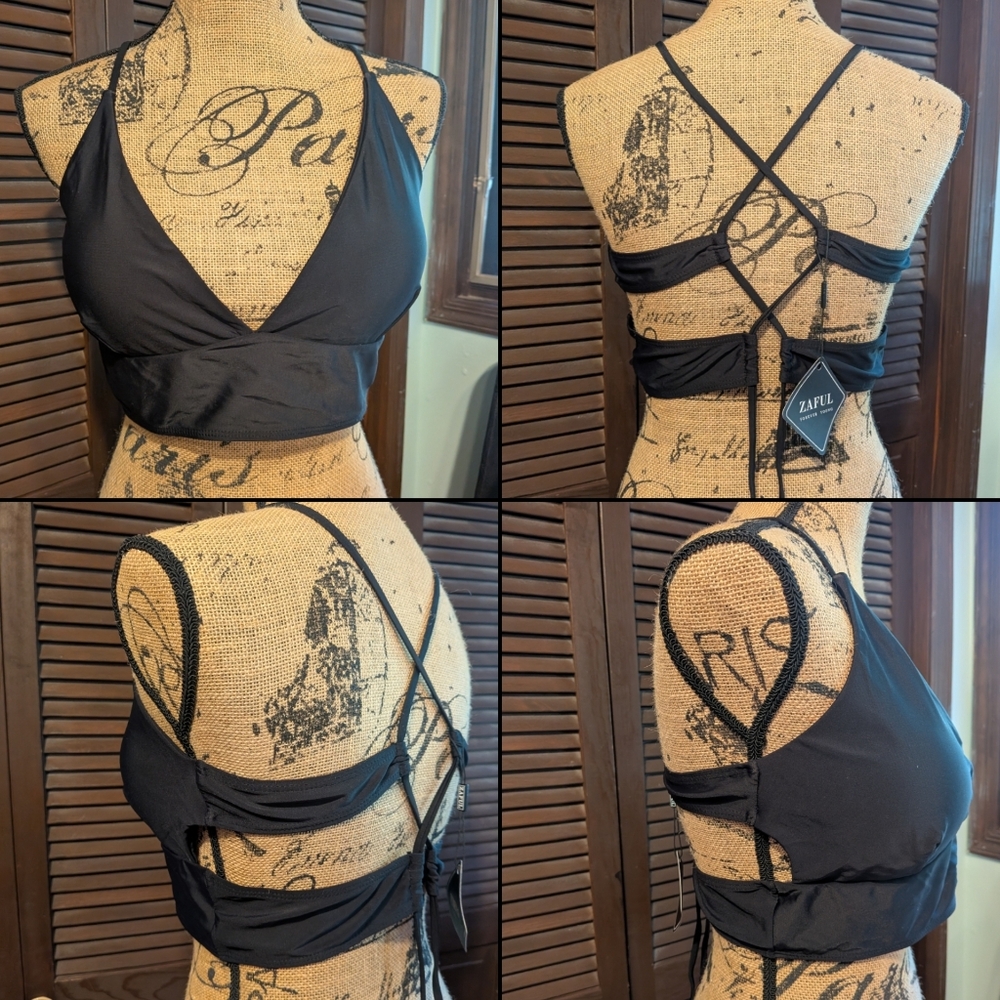 Black Strappy Bikini Top